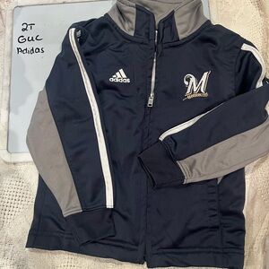 Adidas Dark Blue and Gray Track Jacket